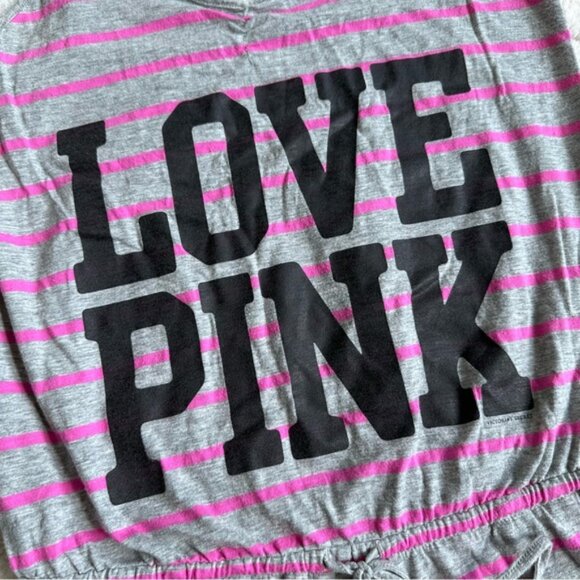 Victoria's Secret PINK | Gray and Pink Striped Romper | Size Medium - Picture 2 of 10